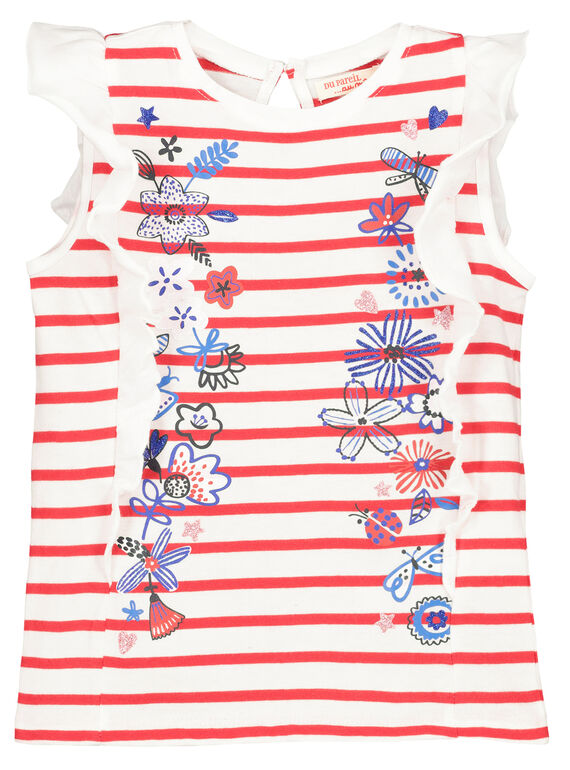 Tee-shirt manches volantées fille FATOTI1 / 19S901L2TMC099