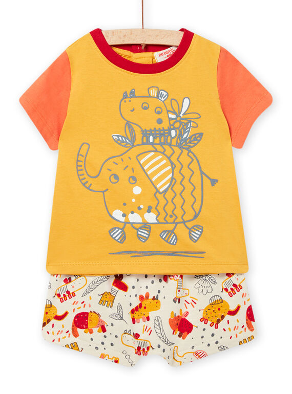Ensemble T-shirt et short jaune bébé garçon NUFLAENS / 22SG10R1ENS104