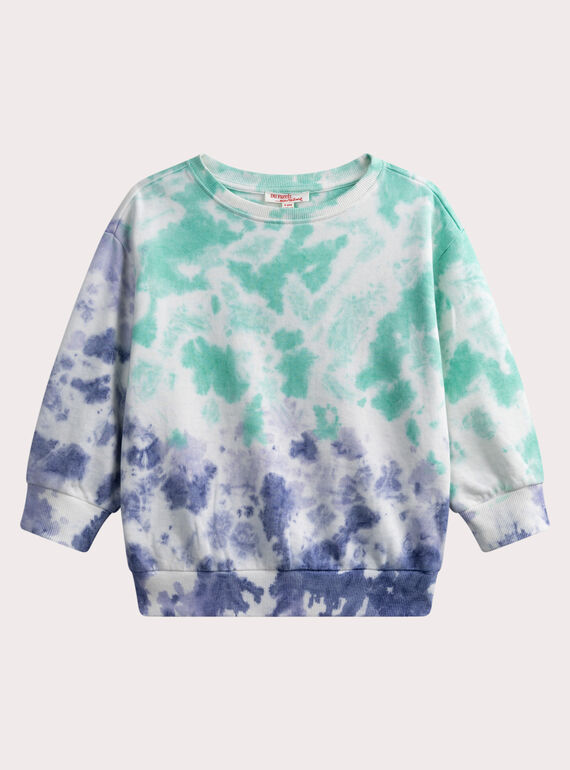 Sweat écru et bleu tie & dye  WOTIESWE / 25S902Q1SWE005