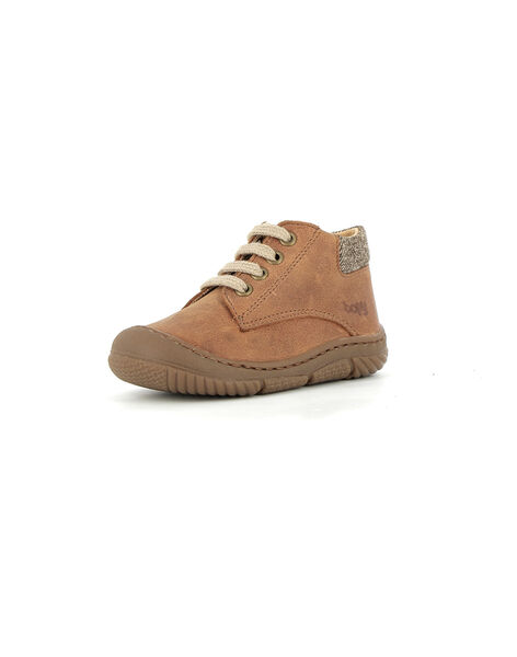 Bottillon cuir souple camel col chevron BOPY® PUBOTICHEV / 22XK3871D0F804