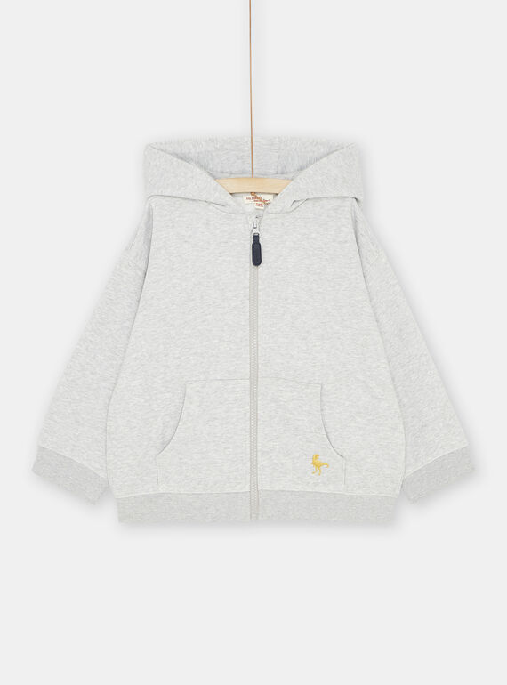 Haut de jogging gris chiné à capuche garçon SOJOJOH2 / 23W902B4JGHJ922