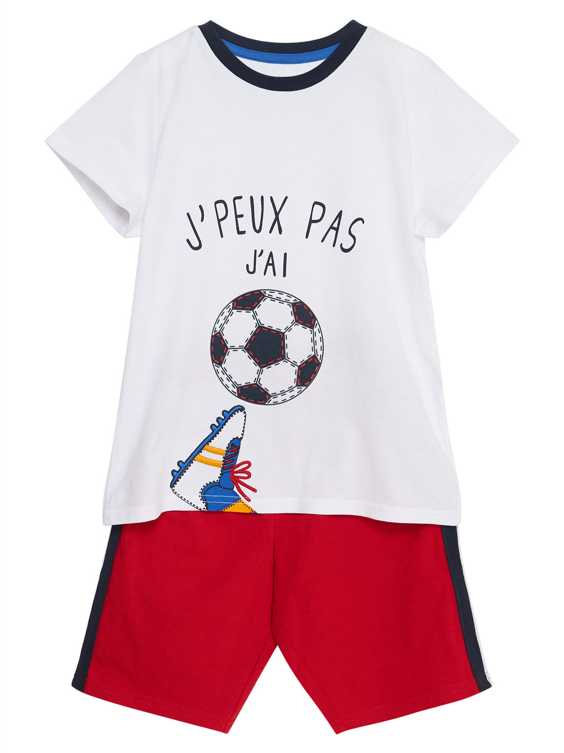 Pyjama court enfant garcon blanc et rouge Catalogue DPAM DPAM