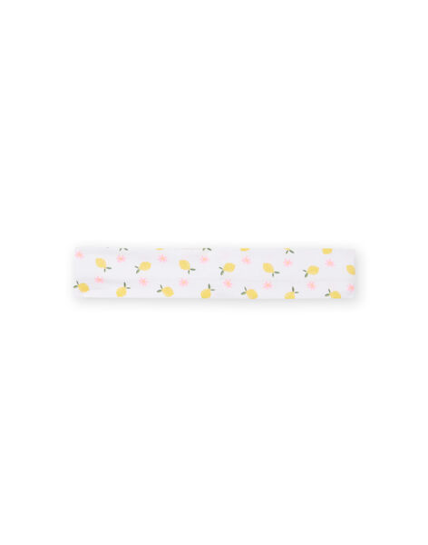 Bandeau blanc à imprimé citron et fleur bébé fille NYIHOBAN / 22SI09T1BAN000
