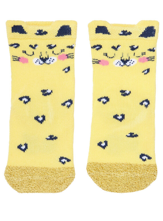 Chaussette jaune bébé fille JYITROCHO / 20SI09F1SOQ102