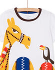 Ensemble de pyjama T-shirt et short animation animaux blanc enfant garçon NEGOPYCCHA / 22SH12H8PYJ000
