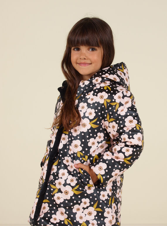 Parka réversible en velours imprimé fleuri enfant fille MAHIPARKA / 21W90165PARJ905