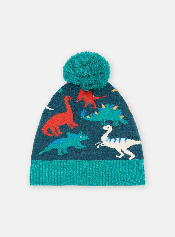 Bonnet bleu canard à imprimé dinosaures SYOGROBON4 / 23WI0293BON714