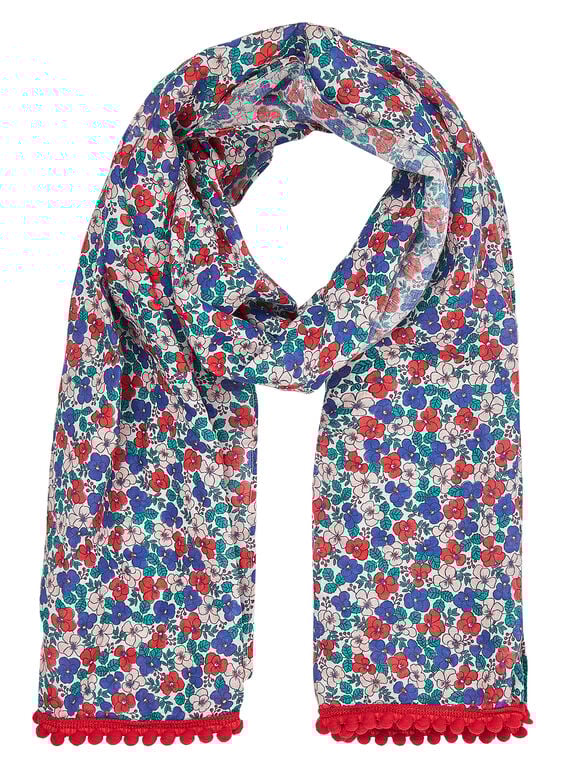 Foulard enfant fille avec motifs + pompoms  JYAJAFOUL / 20SI01B1FOU001