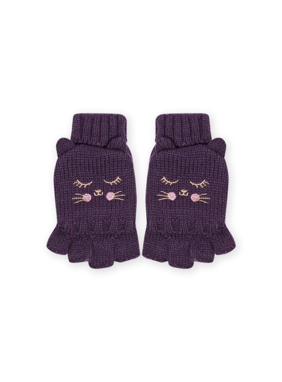 Moufles unies brodée enfant fille MYAFUNGAN / 21WI0162GANH703