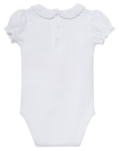 Body Blanc Avec Col En Dentelle Bebe Fille Catalogue Dpam Bebe Dpam