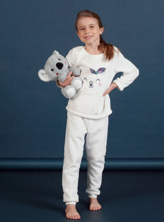 Ensemble pyjama en soft boa motif koala enfant fille MEFAPYJKOA / 21WH1199PYJ001