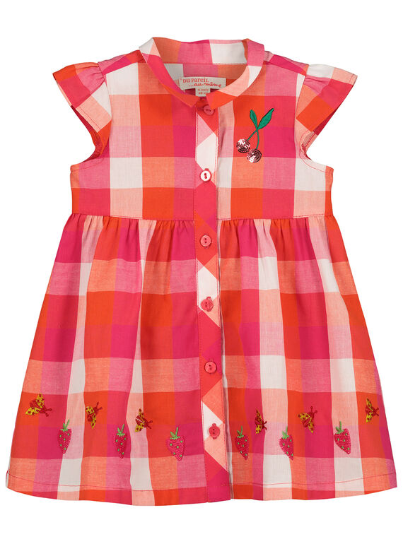 Robe à carreaux bébé fille FIYEROB4 / 19SG09M4ROB000