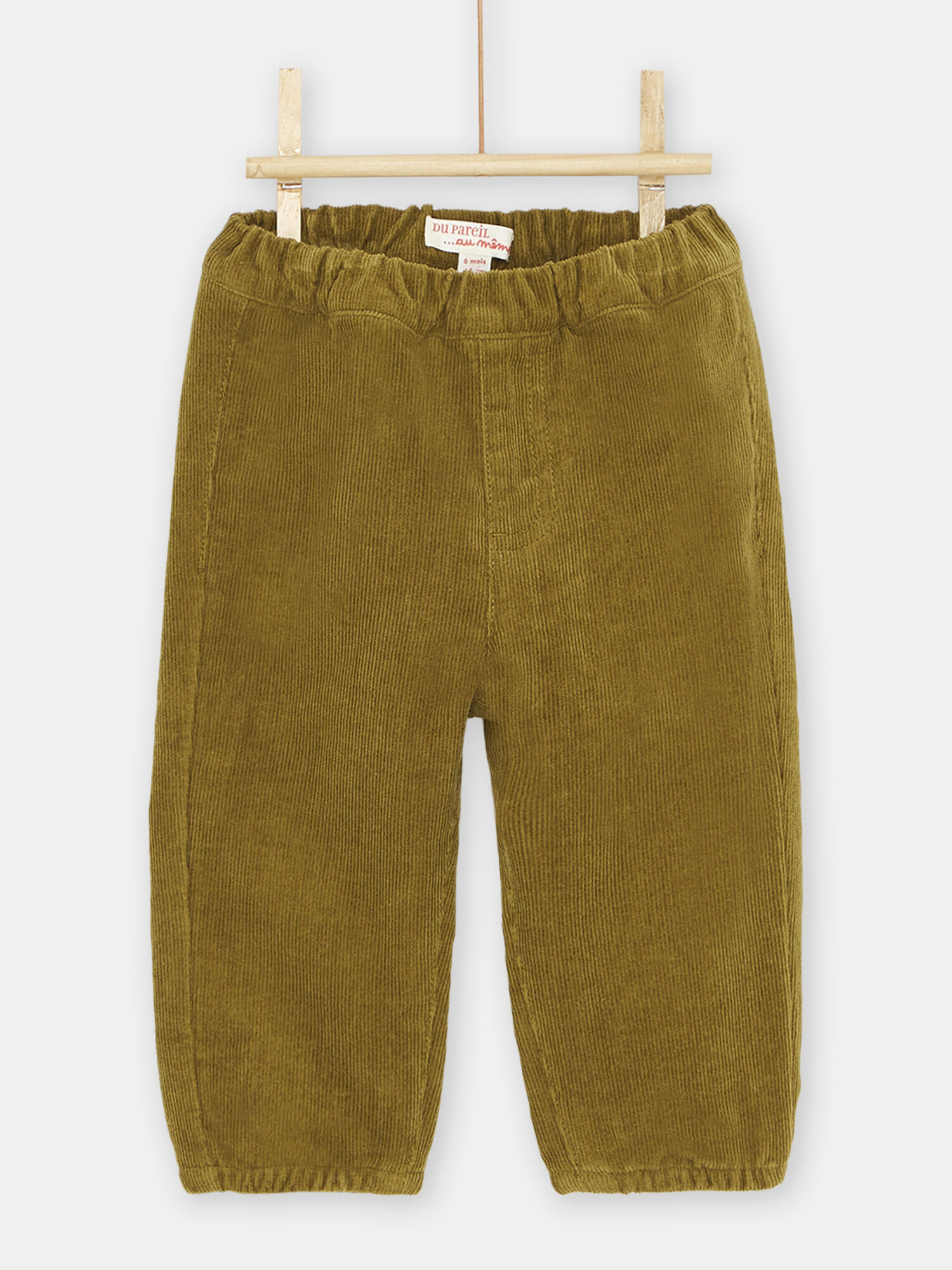 Pantalon en velours vert olive b b gar on Pantalon Jean DPAM