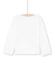 T-shirt écru motif fantaisie à sequins réversibles enfant fille MAMIXTEE4 / 21W901J5TML001