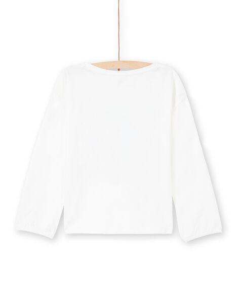 T-shirt écru motif fantaisie à sequins réversibles enfant fille MAMIXTEE4 / 21W901J5TML001