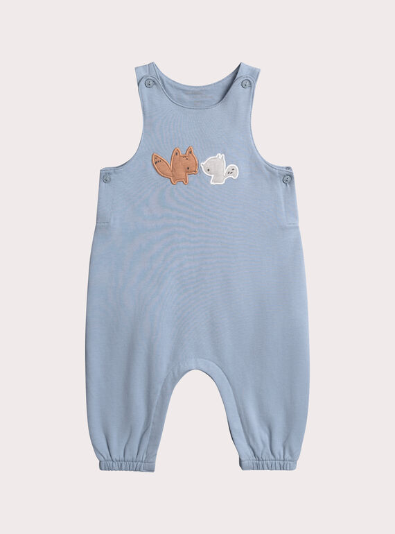 Salopette naissance bleue à motif fantaisie pour garçon  XOU2SAL2 / 25WF0461SAL205