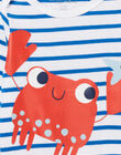 Body rayé motif crabe bébé garçon NEGABODCRA / 22SH14I2BDL000
