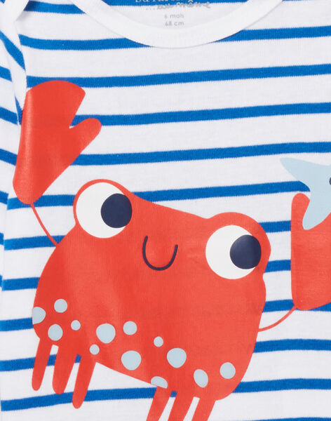 Body rayé motif crabe bébé garçon NEGABODCRA / 22SH14I2BDL000