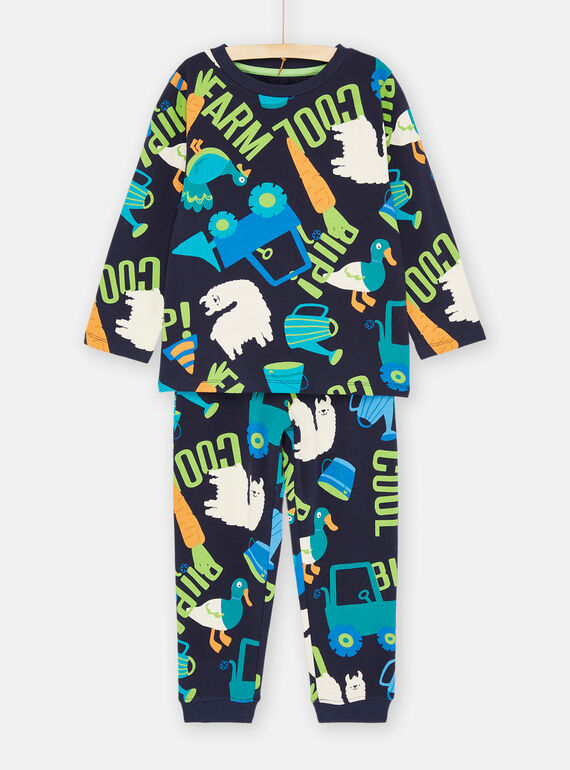 Ensemble pyjama bleu marine à imprimé agriculteur SEGOPYJFARM / 23WH1256PYJ705