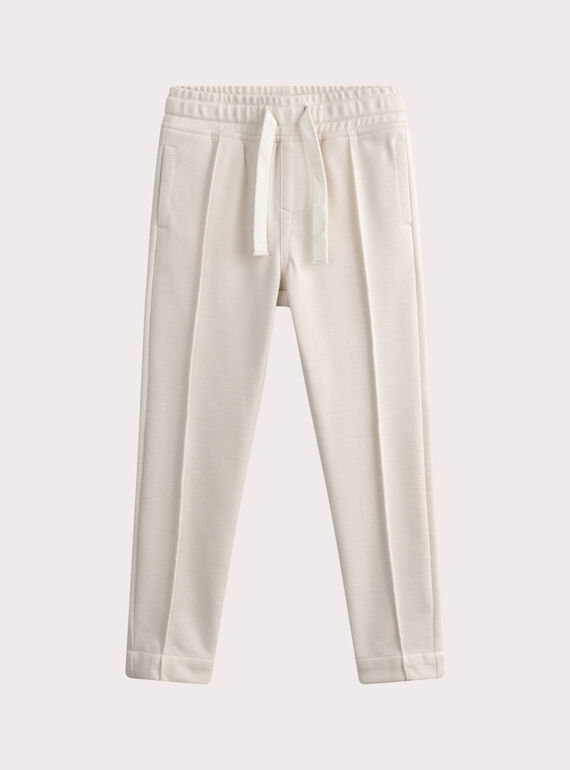 Pantalon blanc crème en milano WOMAPAN1 / 25S90262PAN632