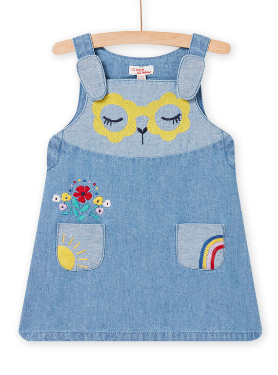 Robe denim clair bébé fille NILUROB3 / 22SG09P1ROBP272
