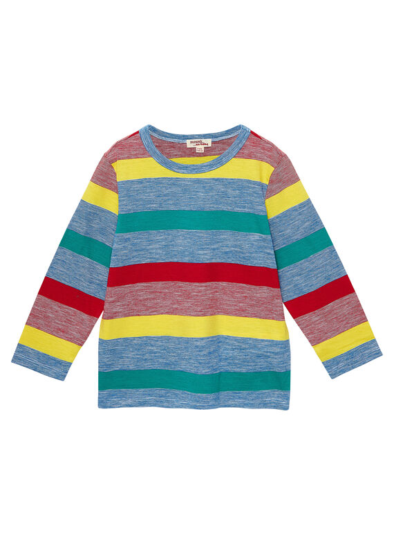 Tee shirt manches longues garçon rayé multicolore JOGRATEE1 / 20S902E2TMLC228
