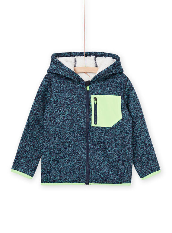 Gilet bleu chiné à doublure douce POJOGITEK2 / 22W902D1GILC200