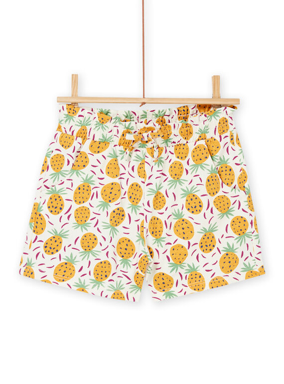 Short souple rose écru et jaune à imprimé fruit RAJERSHORT3 / 23S901Z2SHO001