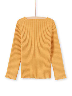 Pull uni manches longues jaune enfant fille MAJOPULL3 / 21W901N2PULB107