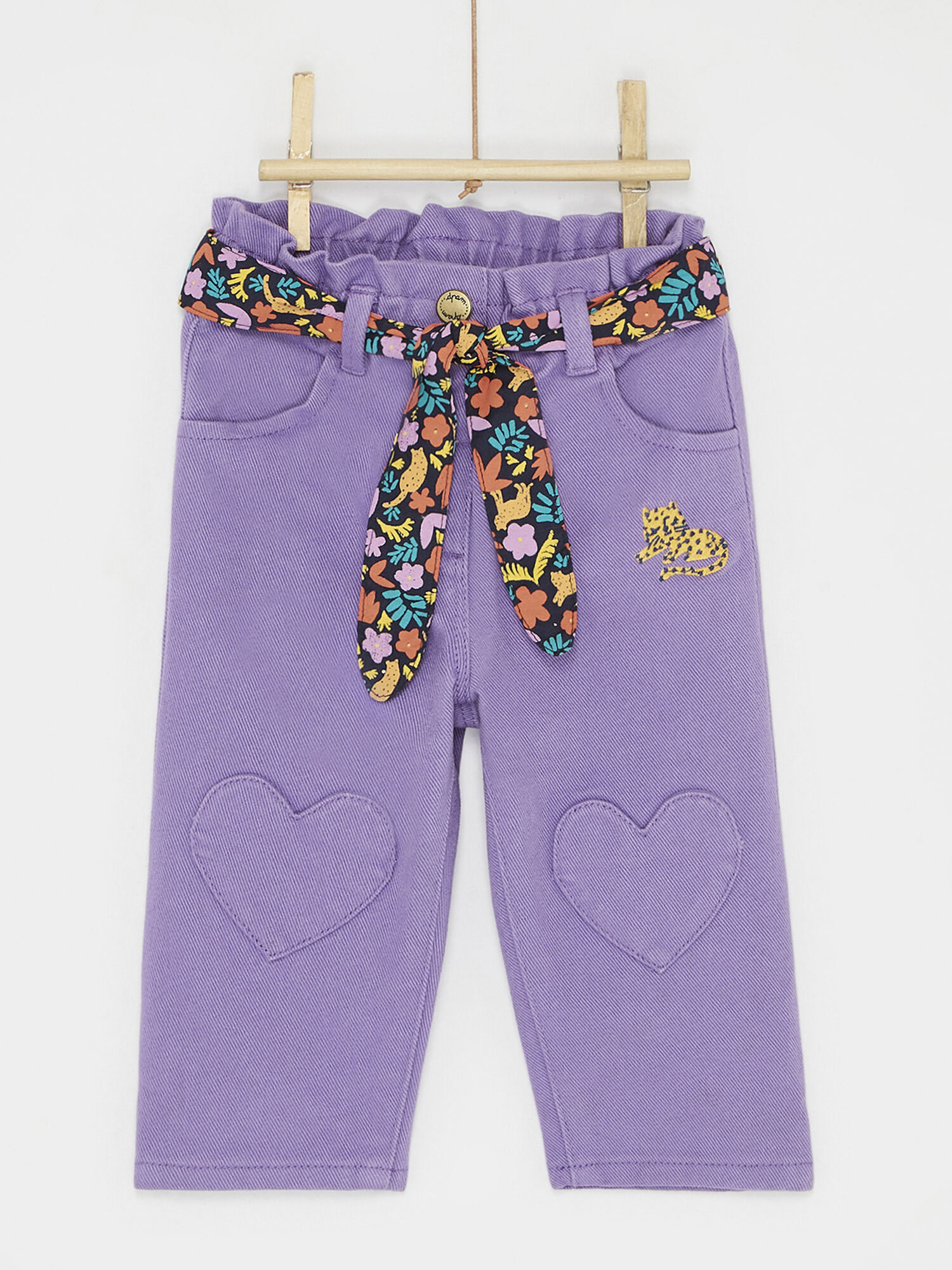 Jean uni couleur raisin pour b b fille Pantalon Jeans