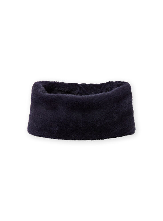 Snood bleu nuit en fausse fourrure enfant fille MYAMIXSNOO1 / 21WI0151SNOC205