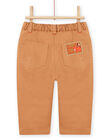 Pantalon marron à empiècements motif ourson bébé garçon MUFUNPAN2 / 21WG10M2PANI820