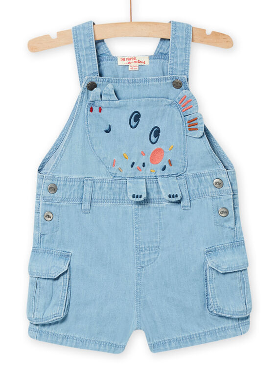 Salopette courte denim clair bébé garçon NUFLASAC / 22SG10R1SACP272