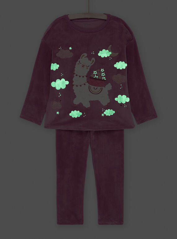 Pyjama rose animation lama pour enfant fille SEFAPYJALP / 23WH1151PYJ302