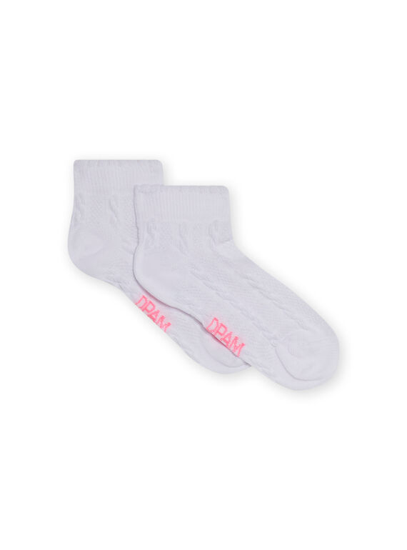 Chaussettes blanches fantaisie enfant fille NYAJOSCHO2A / 22SI0168SOQ000