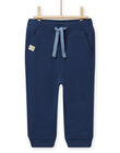 Pantalon en molleton piqué bleu ardoise bébé garçon NUJOPAN1 / 22SG1061PANC203
