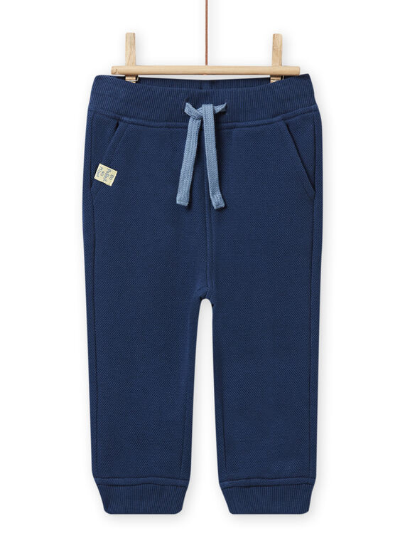 Pantalon en molleton piqué bleu ardoise bébé garçon NUJOPAN1 / 22SG1061PANC203