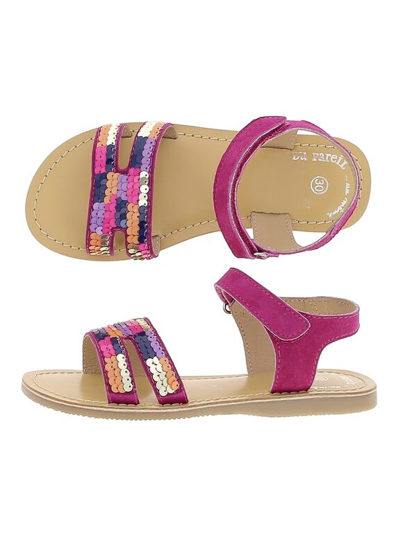 Sandale en cuir fille CFSANDSEQ / 18SK35WED0E304