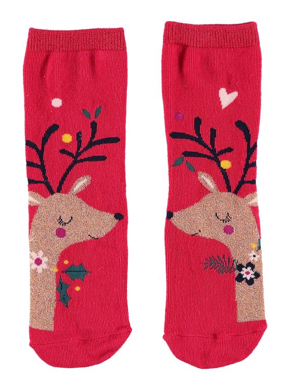 Chaussette motif renne.  GYANOCHO / 19WI01V1SOQF521