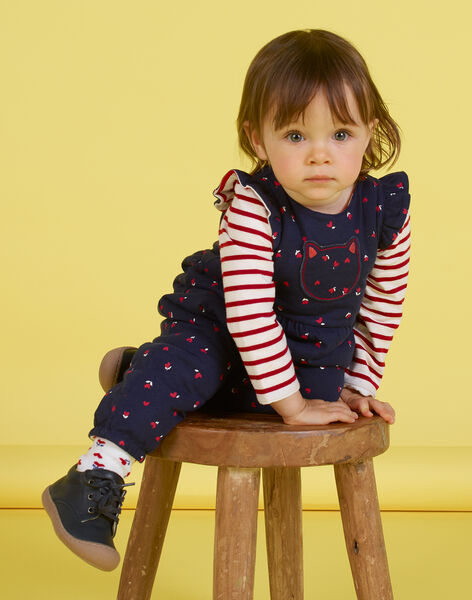 Combinaison réversible imprimé cœurs et rayures bébé fille MIMIXCOMB / 21WG09J1CBL070