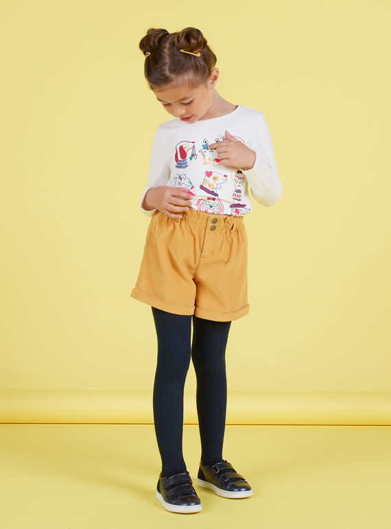 Short style paperbag jaune moutarde enfant fille MAMIXSHORT / 21W901J1SHOB106