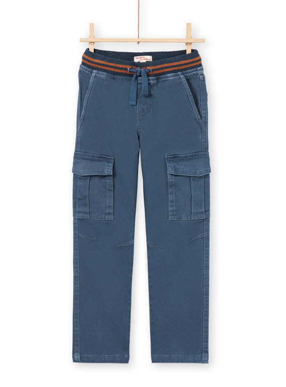 Pantalon bleu à poches enfant garçon MOJOPAMAT3 / 21W90221PANC202