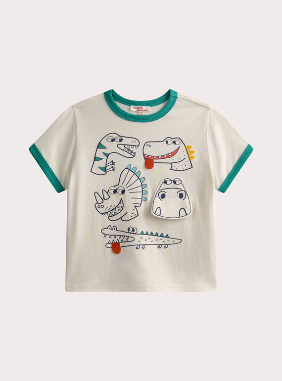 T-shirt écru manches courtes animation dinosaures  WOFITI1 / 25S90251TMC005