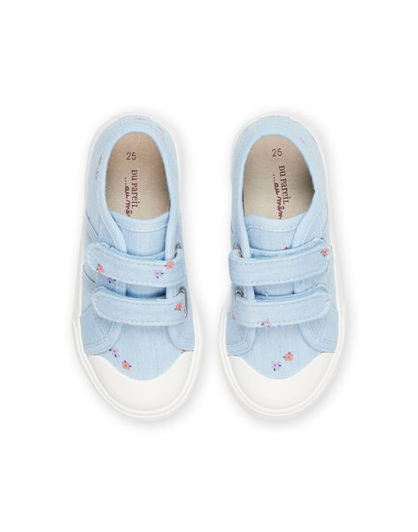 Baskets en toile bleues à imprimé fleuri RITOILDENIM / 23KK3771D16C201