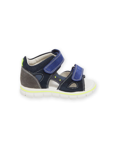 Sandales bleu marine en croûte de cuir RUSANDSPORT / 23KK3862D0E070