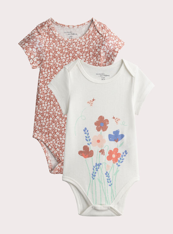 Lot de 2 body à imprimé fleuri pour bébé fille VEFIBODCOX / 24WH1385BDL309