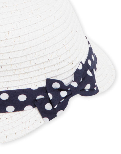 Chapeau écru nud à pois bébé fille NYISOCHA1 / 22SI09Q1CHA001