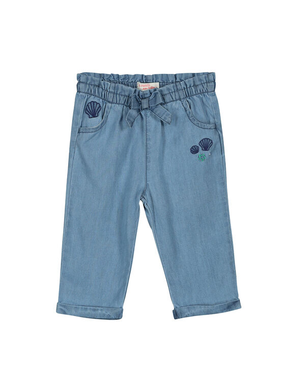 Pantalon en toile de jean bébé fille FINEPAN / 19SG09B1PAN721
