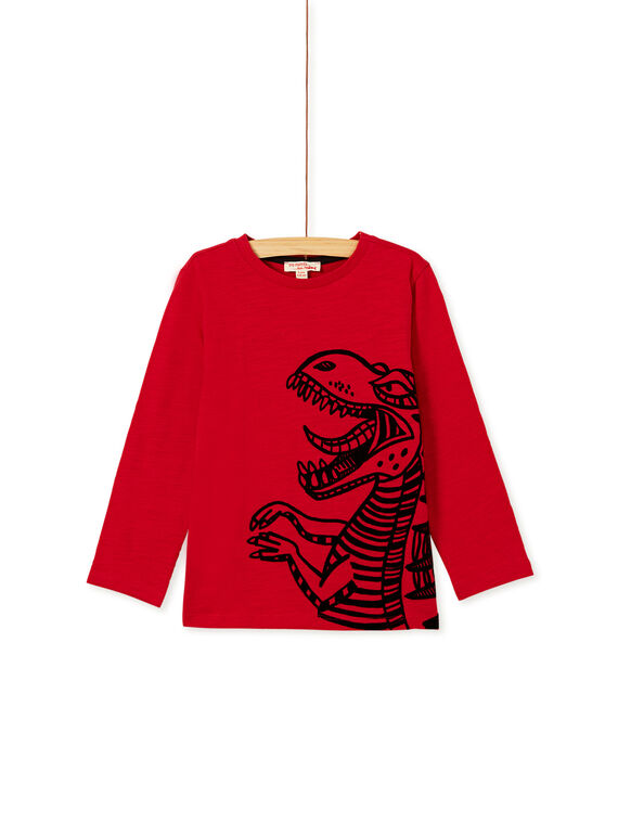 Tee shirt manches longues rouge garçon KOJOTEE12 / 20W90245D32F518