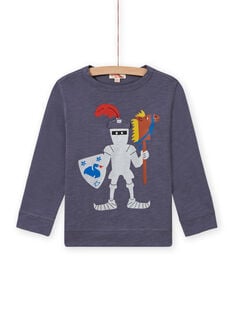 T-shirt gris motif chevalier enfant garçon MOPLATEE4 / 21W902O3TMLJ902